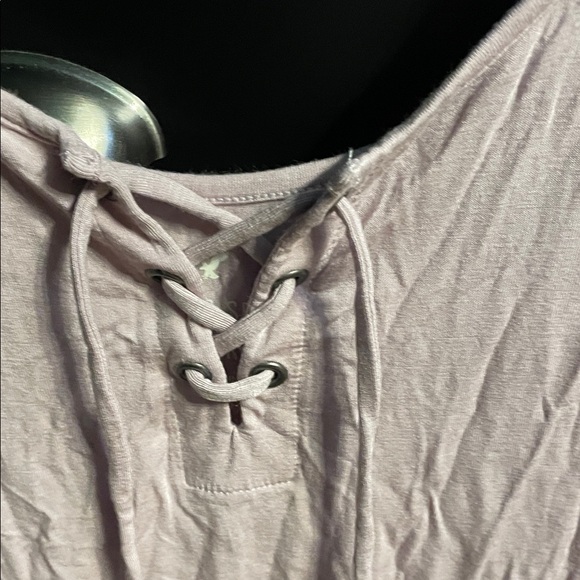 American Eagle Outfitters Soft & Sexy Light Pink Lace-Up Scoop Tank - Picture 3 of 7